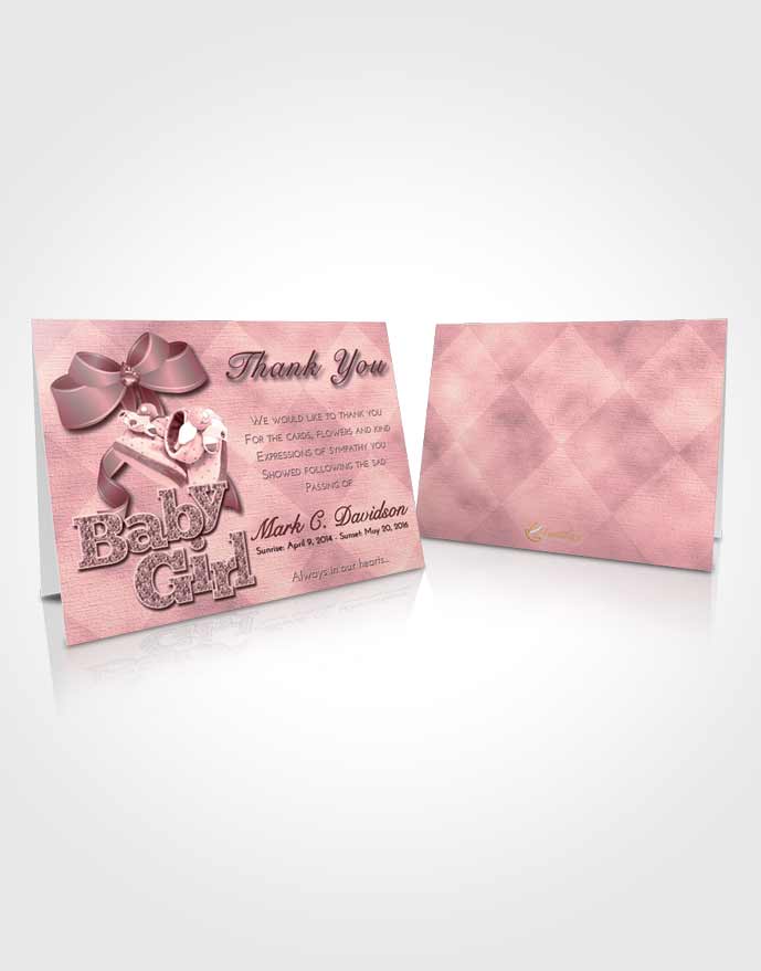 Funeral Thank You Card Template Pink Serenity Baby Girl