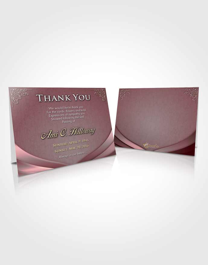 Funeral Thank You Card Pink Serenity Magnificence