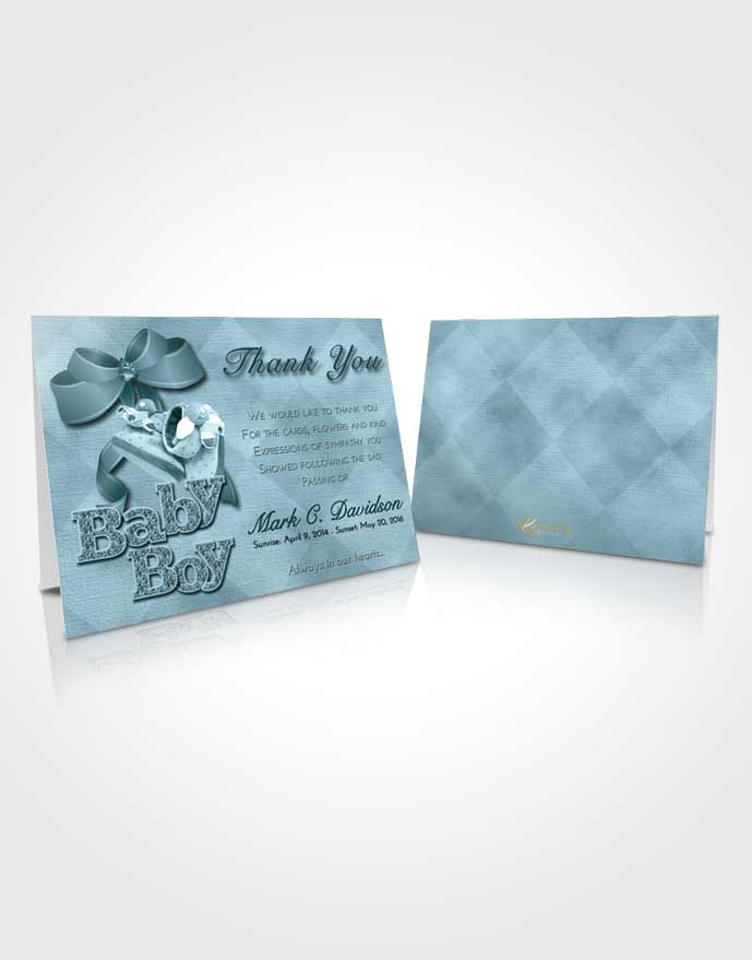 Funeral Thank You Card Template Soft Emerald Love Baby Boy