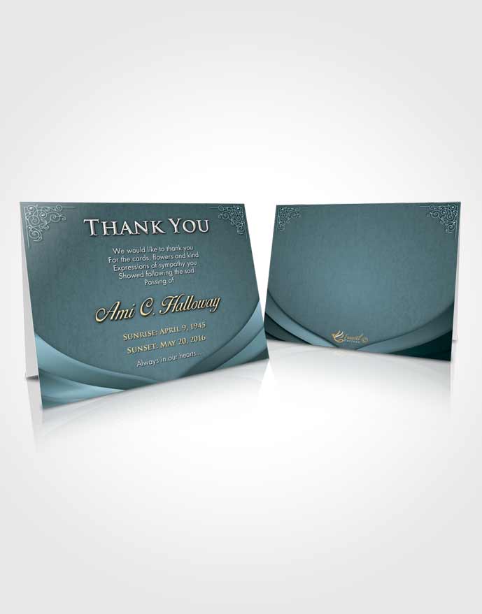 Funeral Thank You Card Soft Emerald Love Magnificence