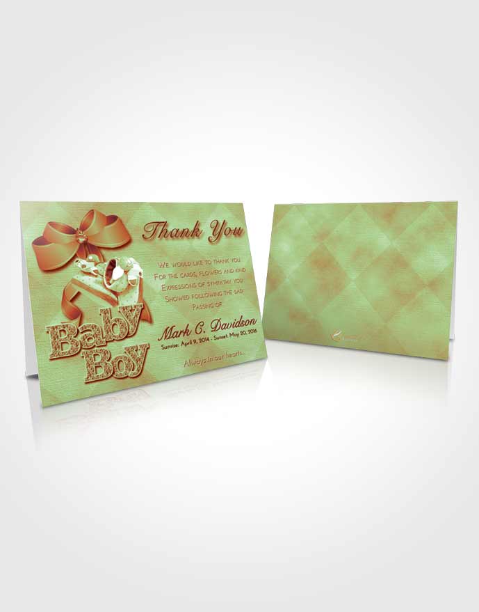 Funeral Thank You Card Template Strawberry Mist Baby Boy