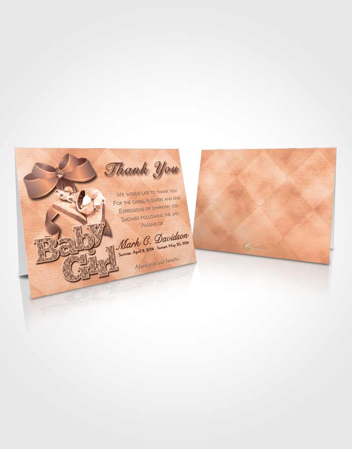 Funeral Thank You Card Template Vintage Love Baby Girl