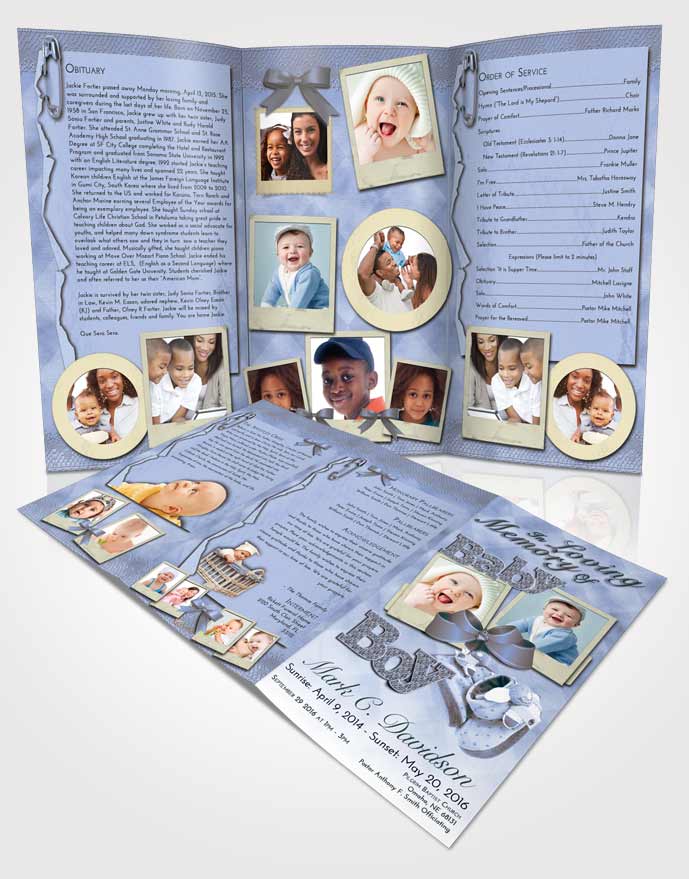 Obituary Template Trifold Brochure Coral Reef Baby Boy
