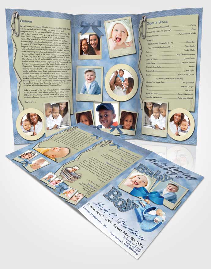Obituary Template Trifold Brochure Early Morning Baby Boy
