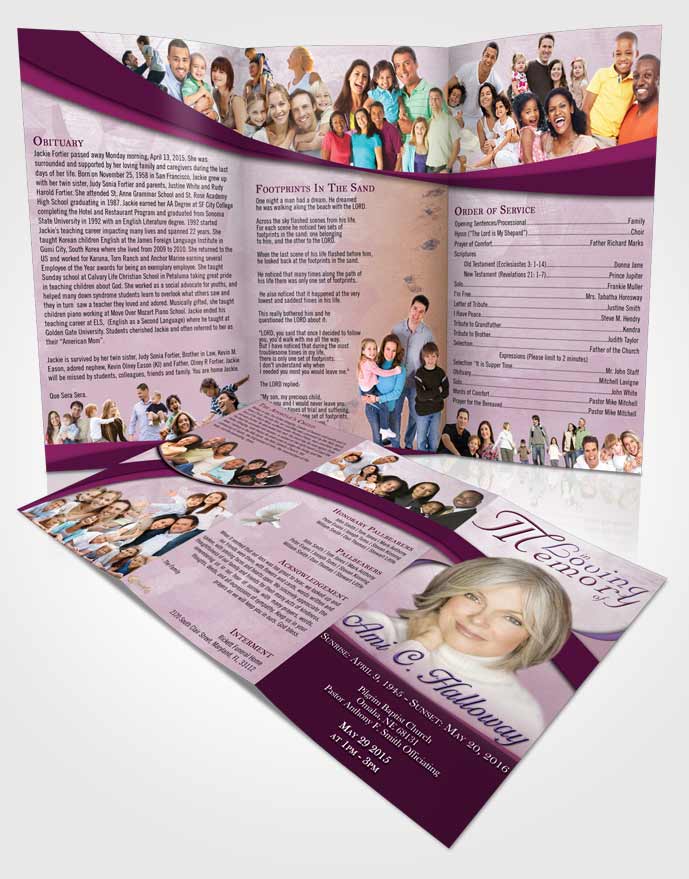 Obituary Template Trifold Brochure Early Morning Wisdom