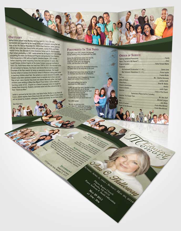 Obituary Template Trifold Brochure Excellent Wisdom