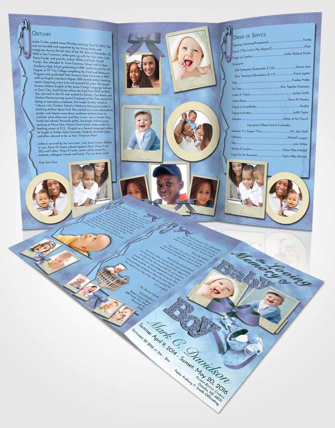 Obituary Template Trifold Brochure Gentle Baby Boy