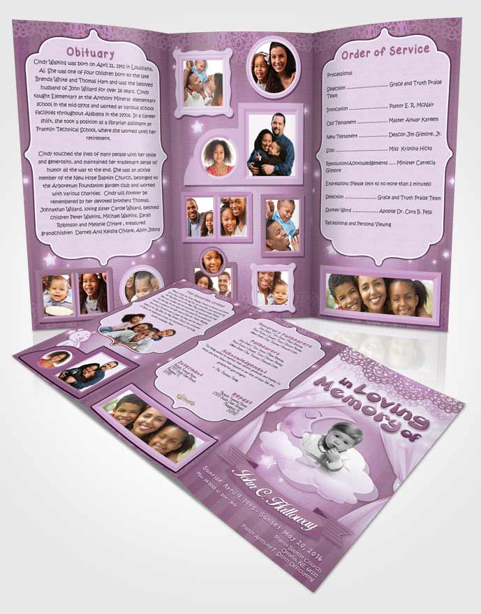 Obituary Template Trifold Brochure Morning Childrens Innocence