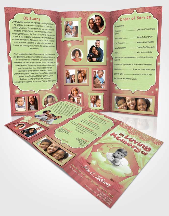 Obituary Template Trifold Brochure Safe Childrens Innocence