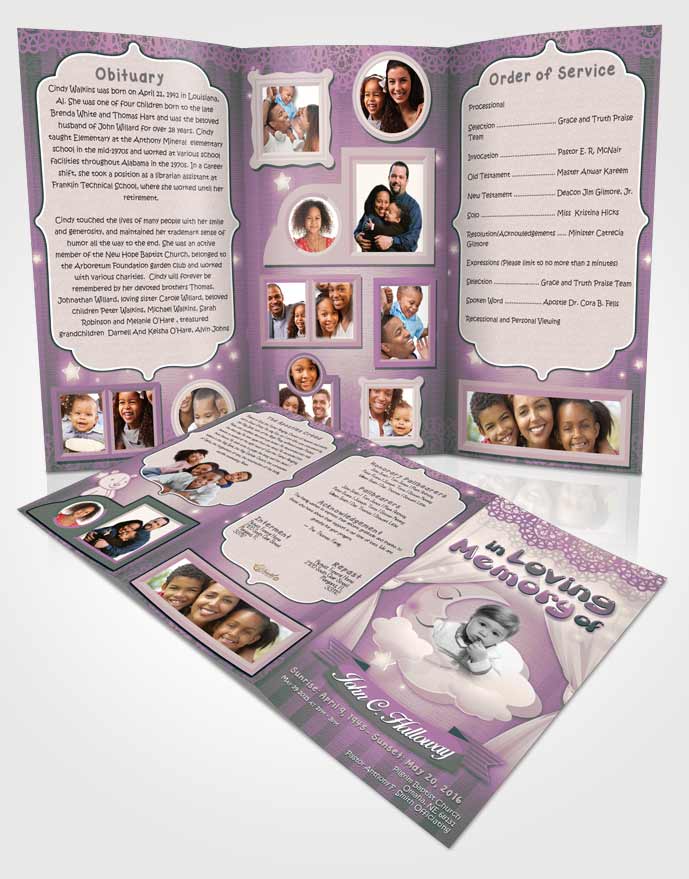 Obituary Template Trifold Brochure Soft Childrens Innocence