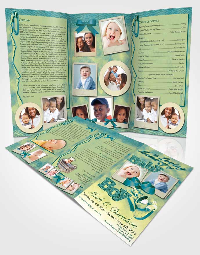 Obituary Template Trifold Brochure Summer Baby Boy