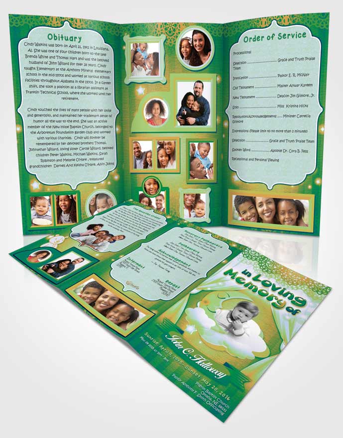 Obituary Template Trifold Brochure Sweet Childrens Innocence