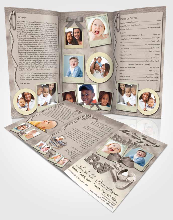 Obituary Template Trifold Brochure Tranquil Fall Baby Boy