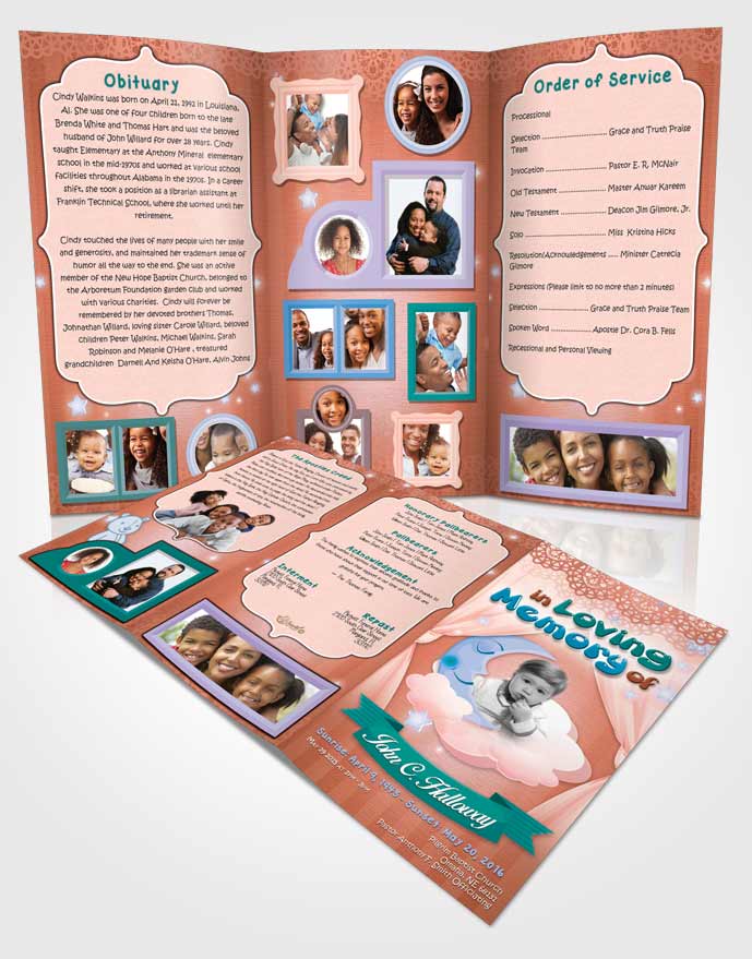 Obituary Template Trifold Brochure Unity Childrens Innocence