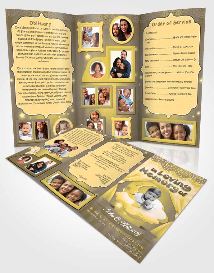 Obituary Template Trifold Brochure Wise Childrens Innocence