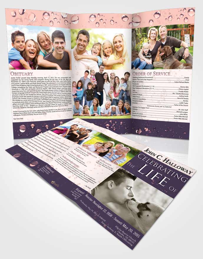 Obituary Template Trifold Brochure Evening Enchantment