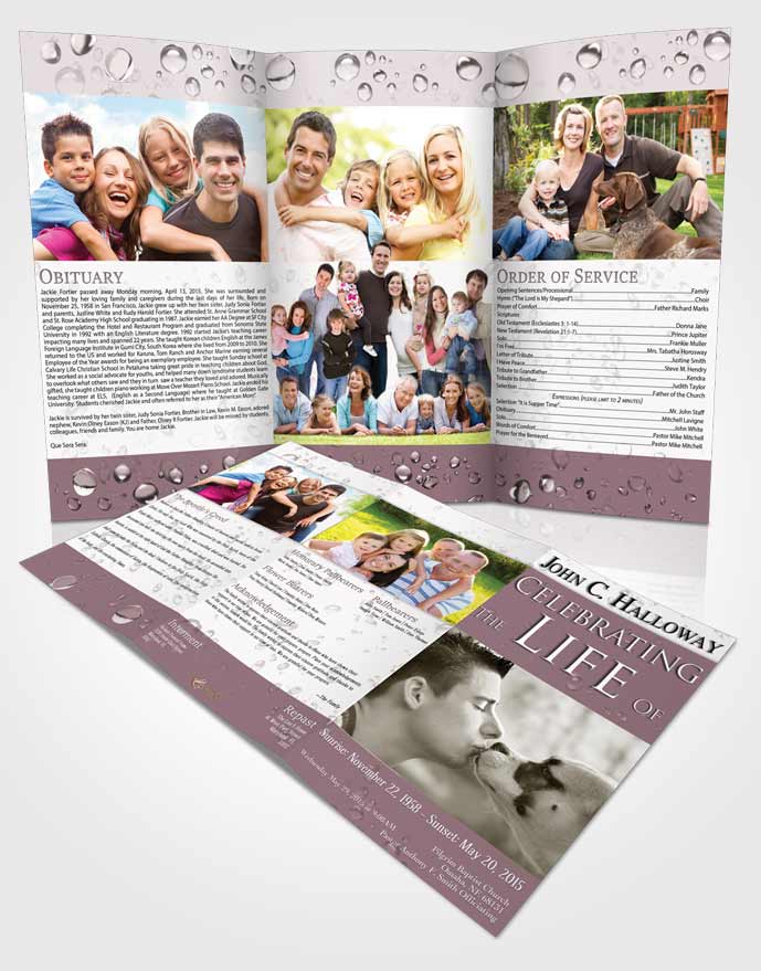Obituary Template Trifold Brochure Heavenly Enchantment