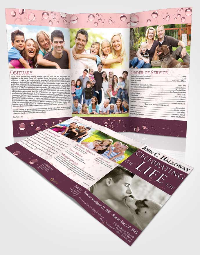 Obituary Template Trifold Brochure Morning Enchantment