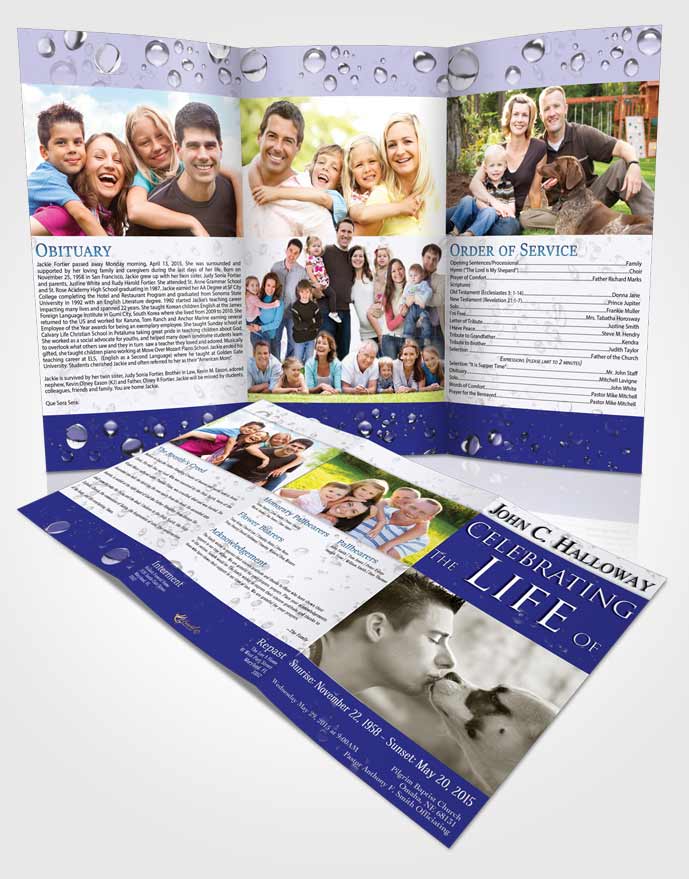 Obituary Template Trifold Brochure Summer Enchantment