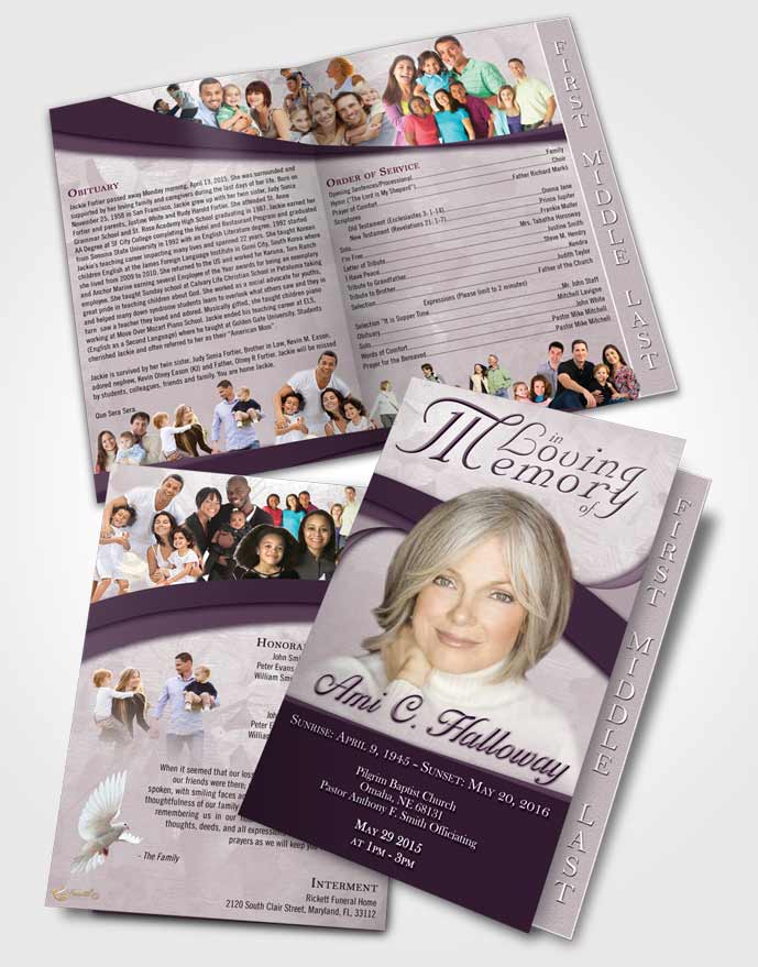 2 Page Graduated Step Fold Funeral Program Template Brochure Afternoon Wisdom