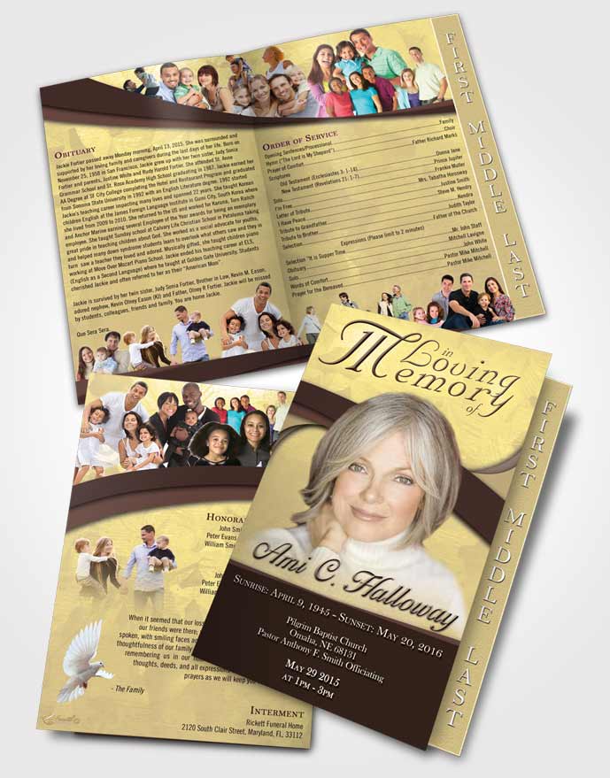 2 Page Graduated Step Fold Funeral Program Template Brochure At Dusk Wisdom