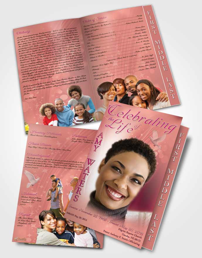 2 Page Graduated Step Fold Funeral Program Template Brochure Free Spirit Evening Peace
