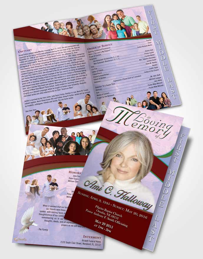 2 Page Graduated Step Fold Funeral Program Template Brochure Honest Wisdom