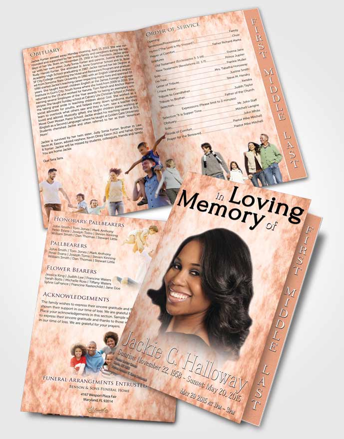 2 Page Graduated Step Fold Funeral Program Template Brochure Lovely Harmonics