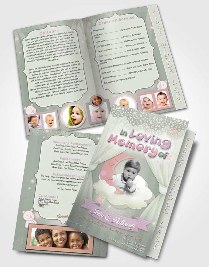 2 Page Graduated Step Fold Funeral Program Template Brochure Loving Childrens Innocence