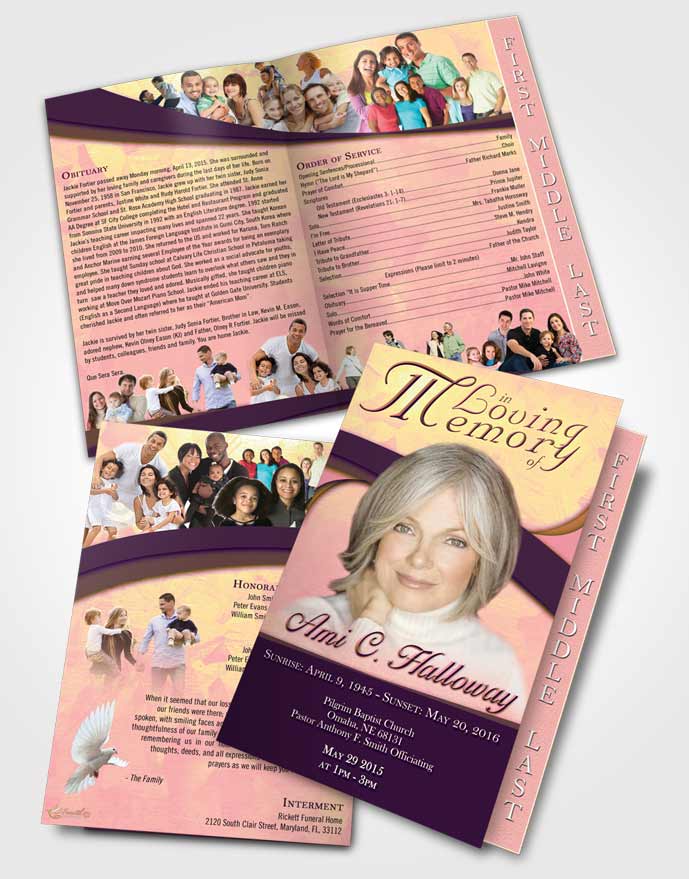 2 Page Graduated Step Fold Funeral Program Template Brochure Loving Mix Wisdom