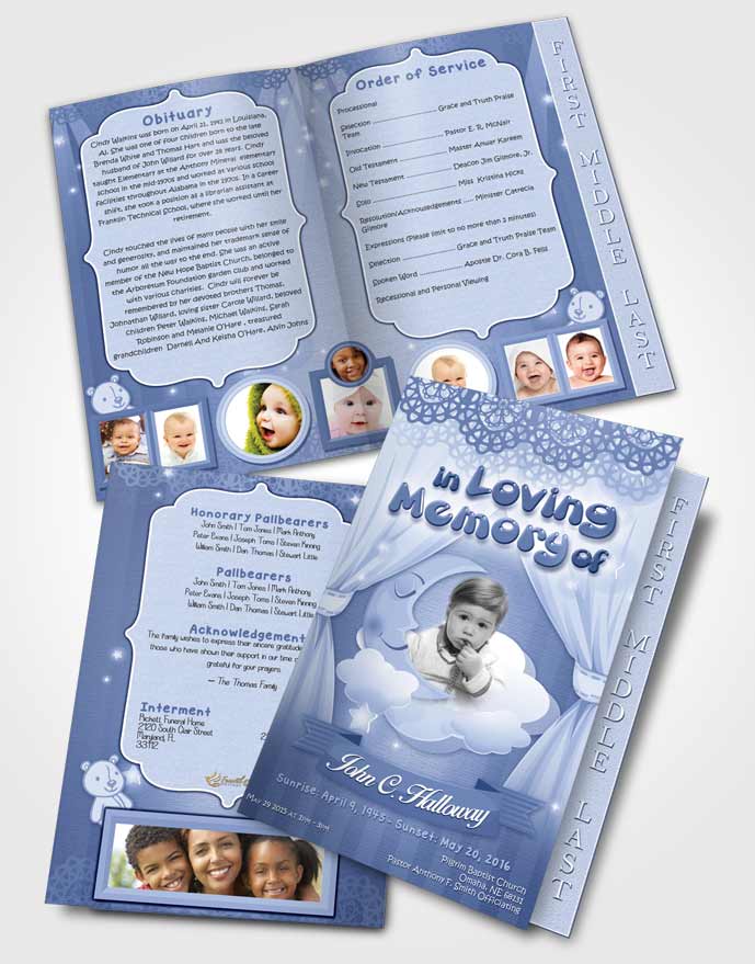 2 Page Graduated Step Fold Funeral Program Template Brochure Misty Childrens Innocence