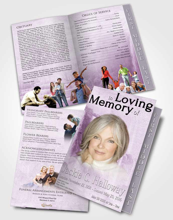 2 Page Graduated Step Fold Funeral Program Template Brochure Natures Blissful Waterfall