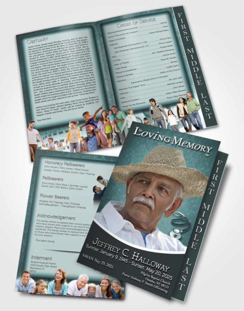 2 Page Graduated Step Fold Funeral Program Template Brochure Ocean Doctor