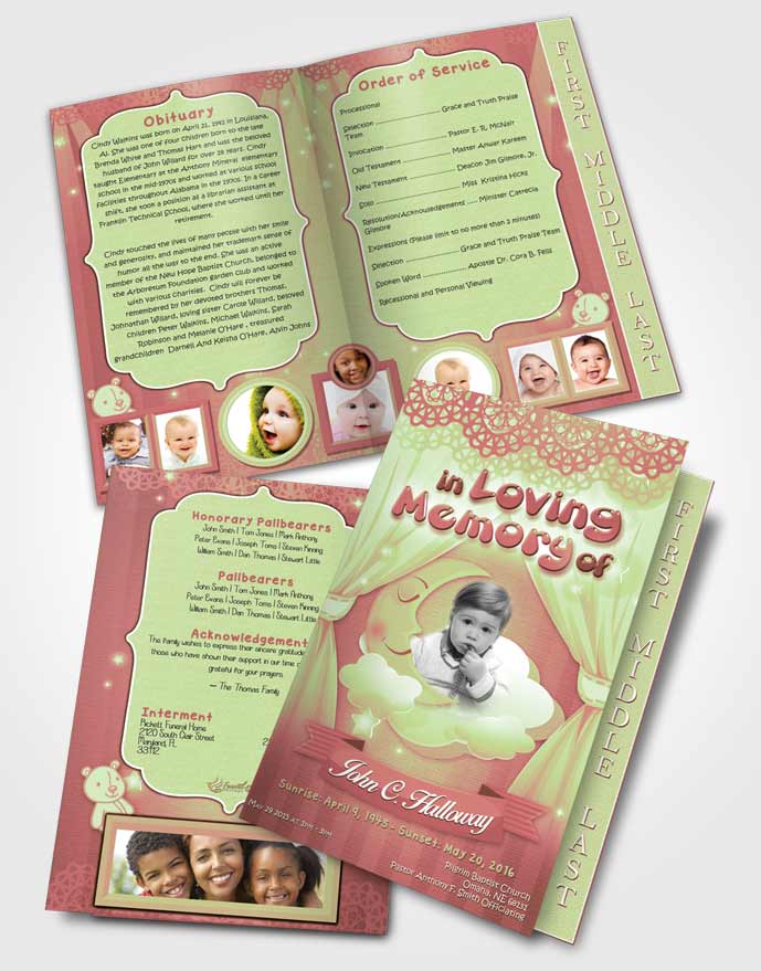 2 Page Graduated Step Fold Funeral Program Template Brochure Safe Childrens Innocence