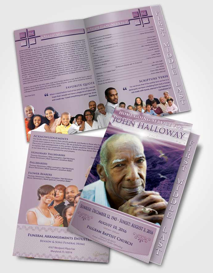 2 Page Graduated Step Fold Funeral Program Template Brochure Special Moments Canyon Escape