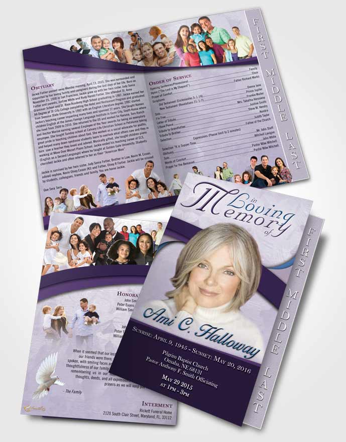 2 Page Graduated Step Fold Funeral Program Template Brochure Superior Wisdom