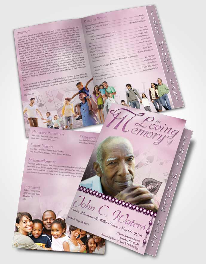2 Page Graduated Step Fold Funeral Program Template Brochure Tender King of Hands