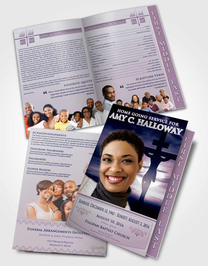 2 Page Graduated Step Fold Funeral Program Template Brochure The Honest Sacrifice