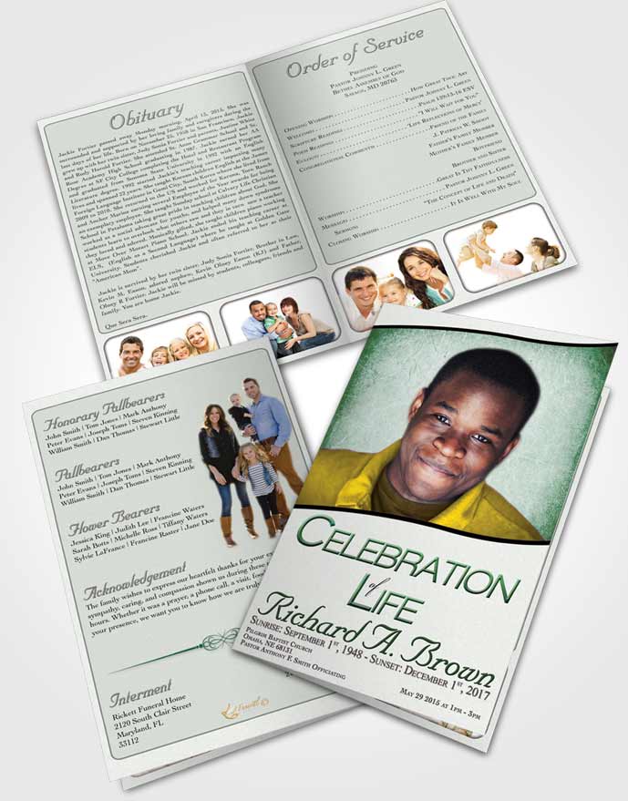 Bifold Order Of Service Obituary Template Brochure Country Bliss