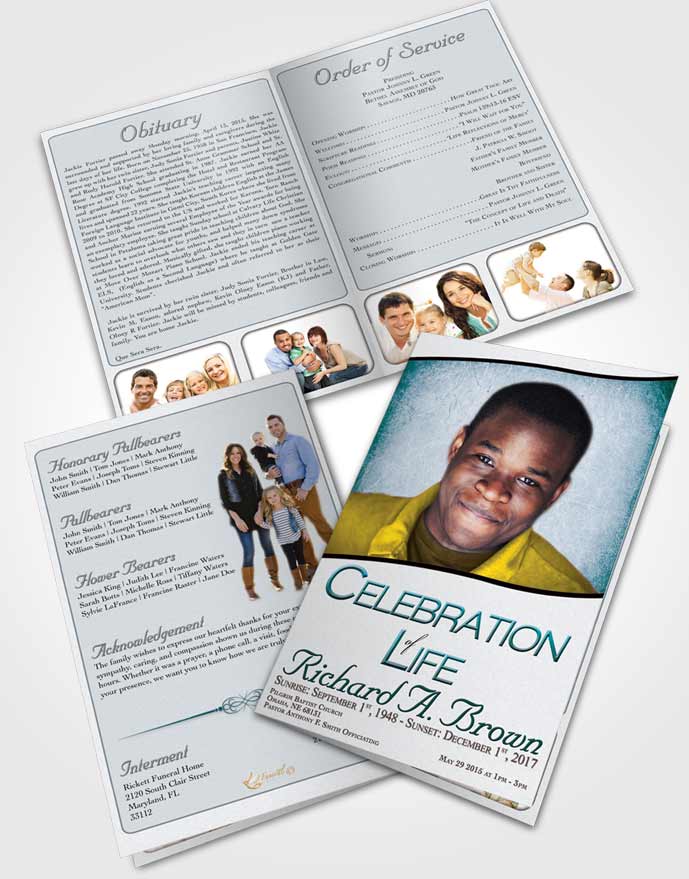 Bifold Order Of Service Obituary Template Brochure Sweet Bliss