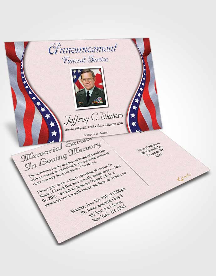 Funeral Prayer Card Template At Dusk Military Honors