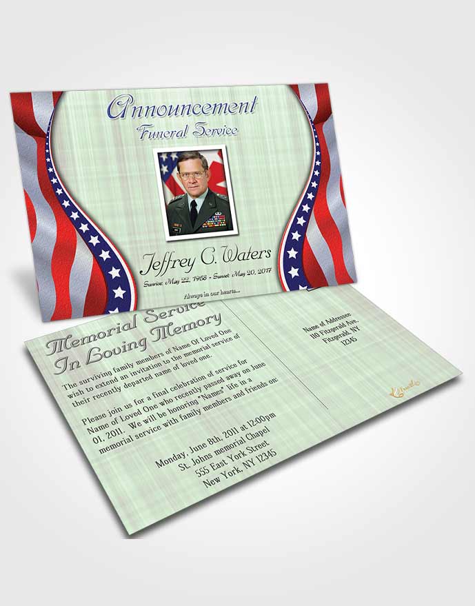 Funeral Prayer Card Template Blissful Military Honors