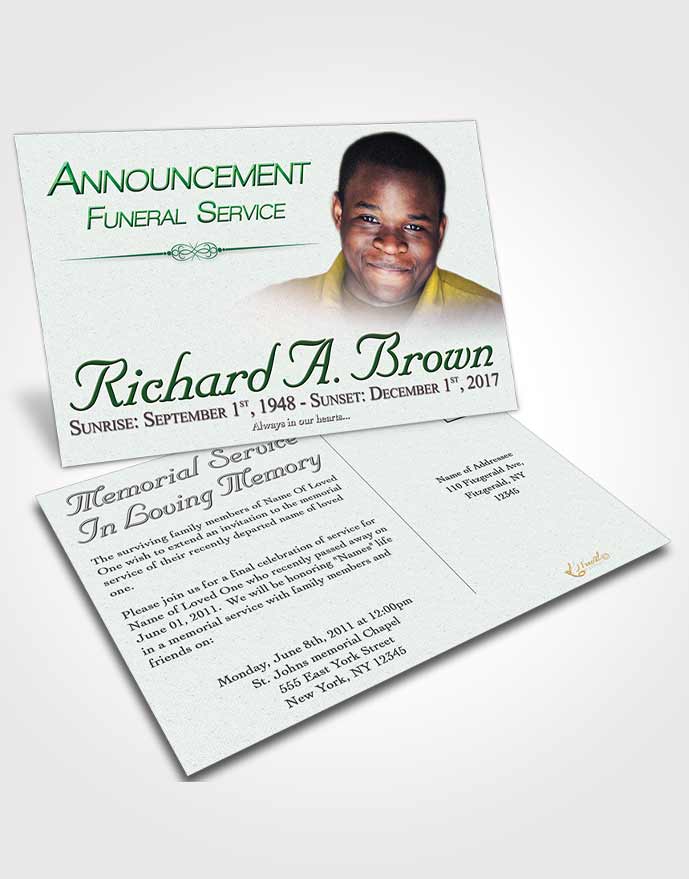 Funeral Announcement Card Template Early Bliss