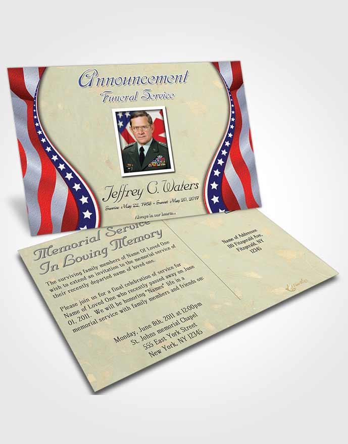 Funeral Prayer Card Template Faithful Military Honors
