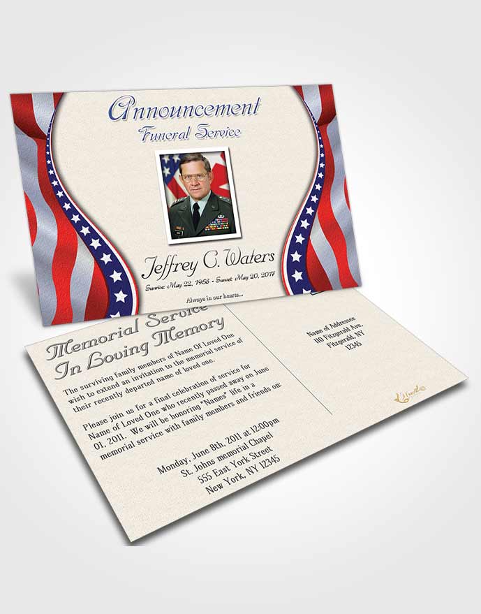 Funeral Prayer Card Template Joyful Military Honors