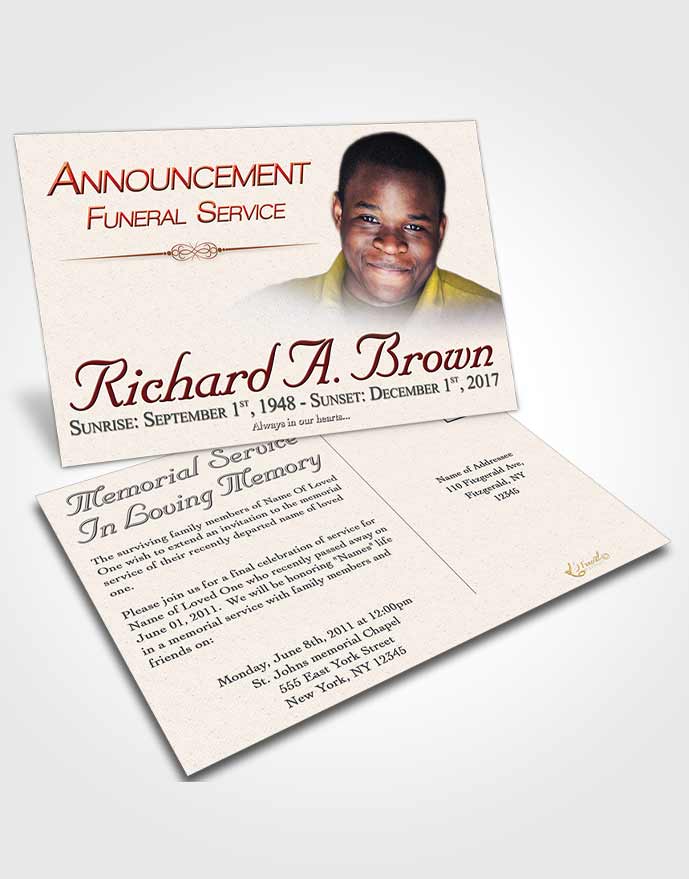 Funeral Announcement Card Template Lovely Bliss