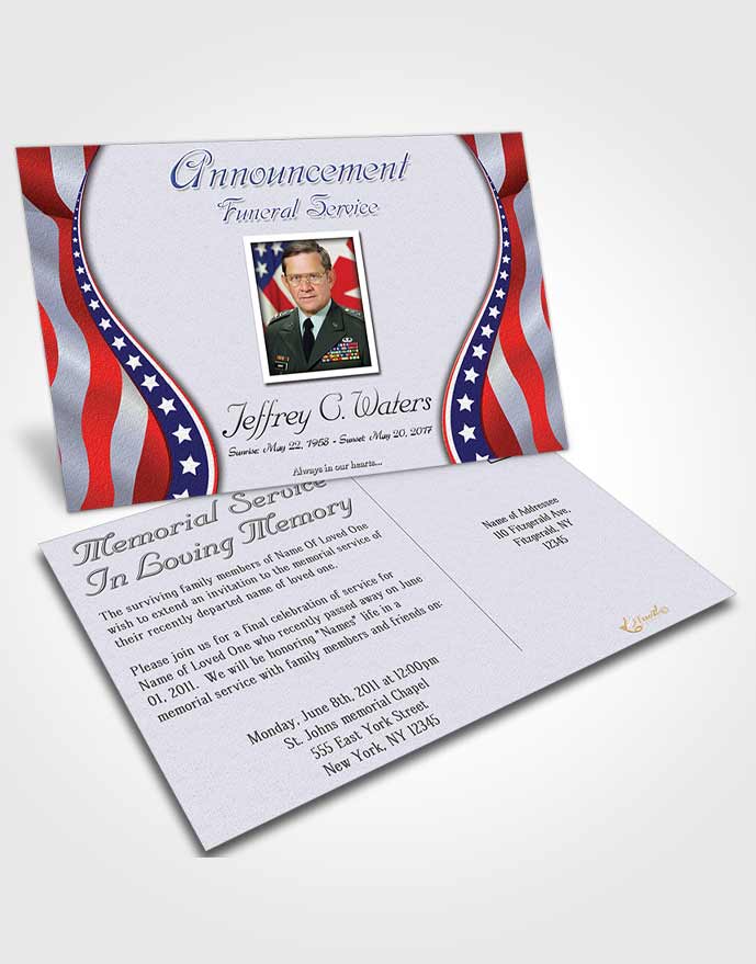 Funeral Prayer Card Template Loving Military Honors