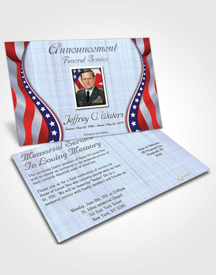 Funeral Prayer Card Template Serene Military Honors