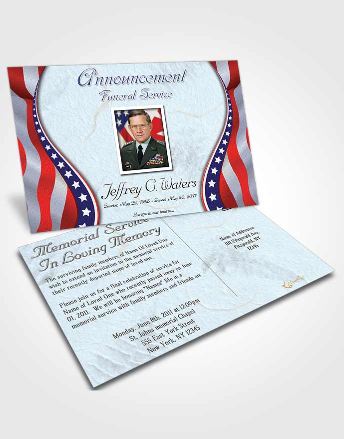 Funeral Prayer Card Template Sunny Military Honors