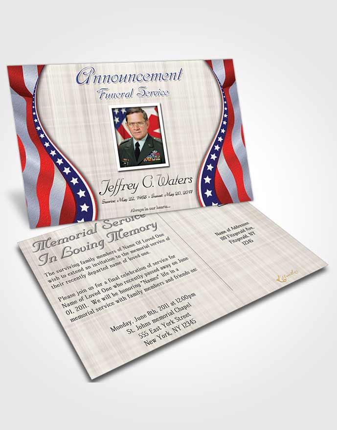 Funeral Prayer Card Template Sweet Military Honors